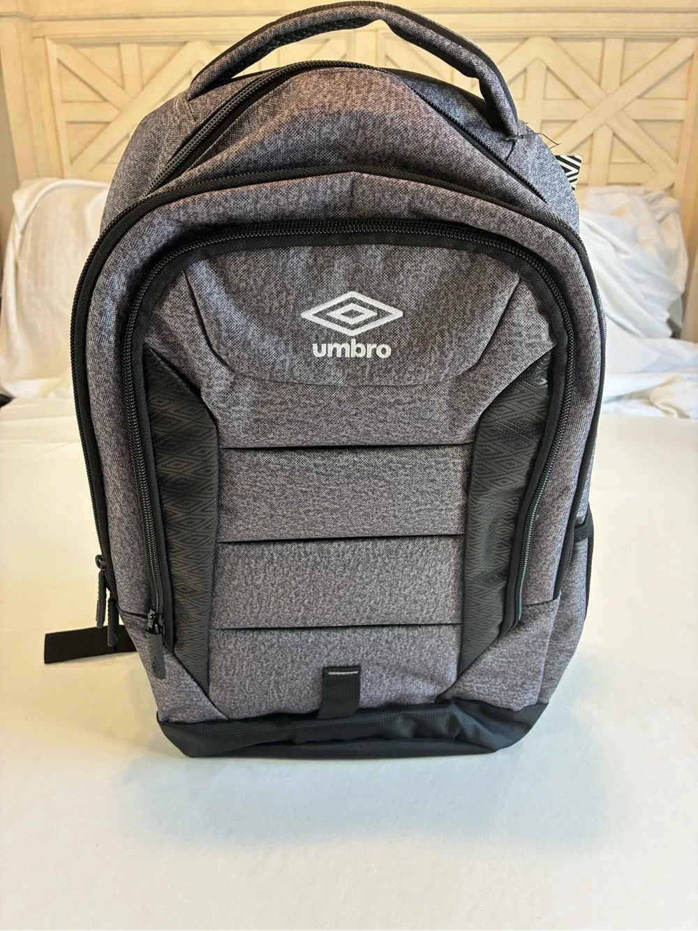 Umbro Heather Grey Padded Backpack with Laptop Compartment